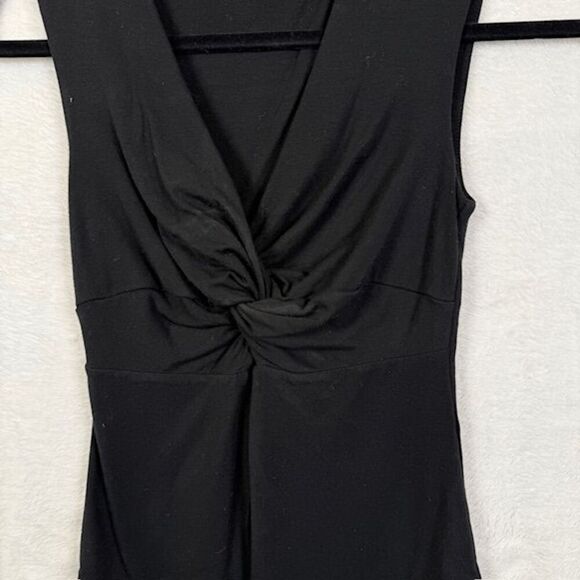 T by Alexander Wang Twist Knot Front Bodysuit Black Modal jersey Size XS - Picture 4 of 11